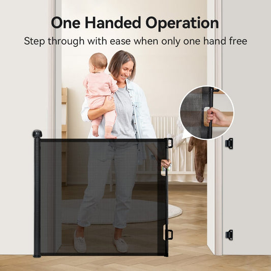 Barrière de Sécurité Rétractable Escalier pour Bébés Enfant et Chiens - TENDI