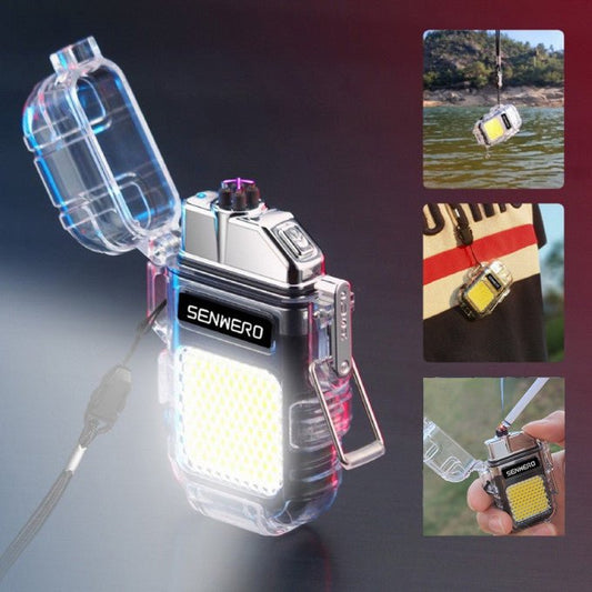 ولاعة مع مصباح يدوي قابلة لإعادة الشحن ومقاومة للماء والرياح للتخييم في الهواء الطلق - TENDI