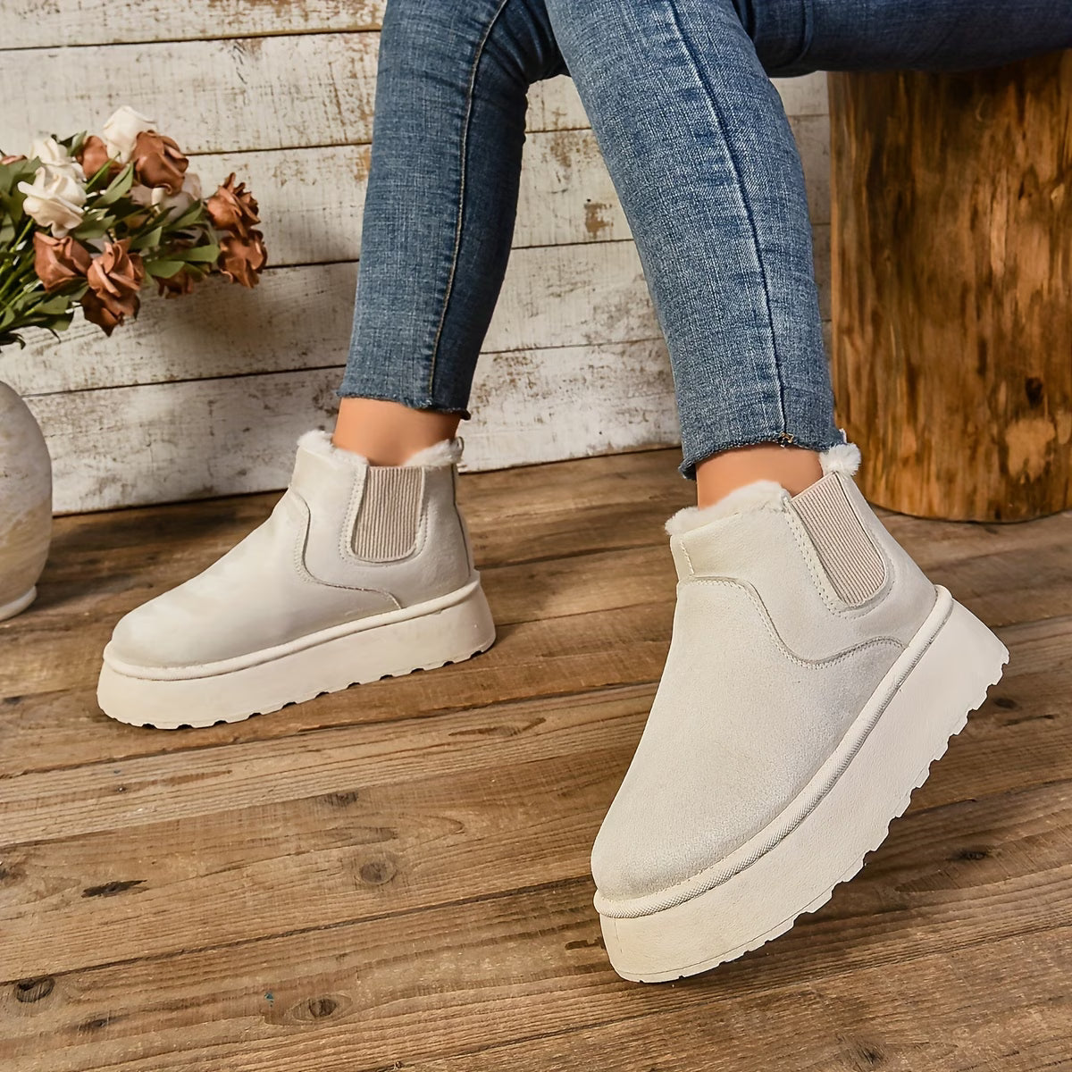 Bottes pour femmes populaires doublées en polaire