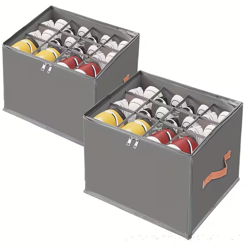 boîte de rangement pliable en tissu, avec couvercle transparent