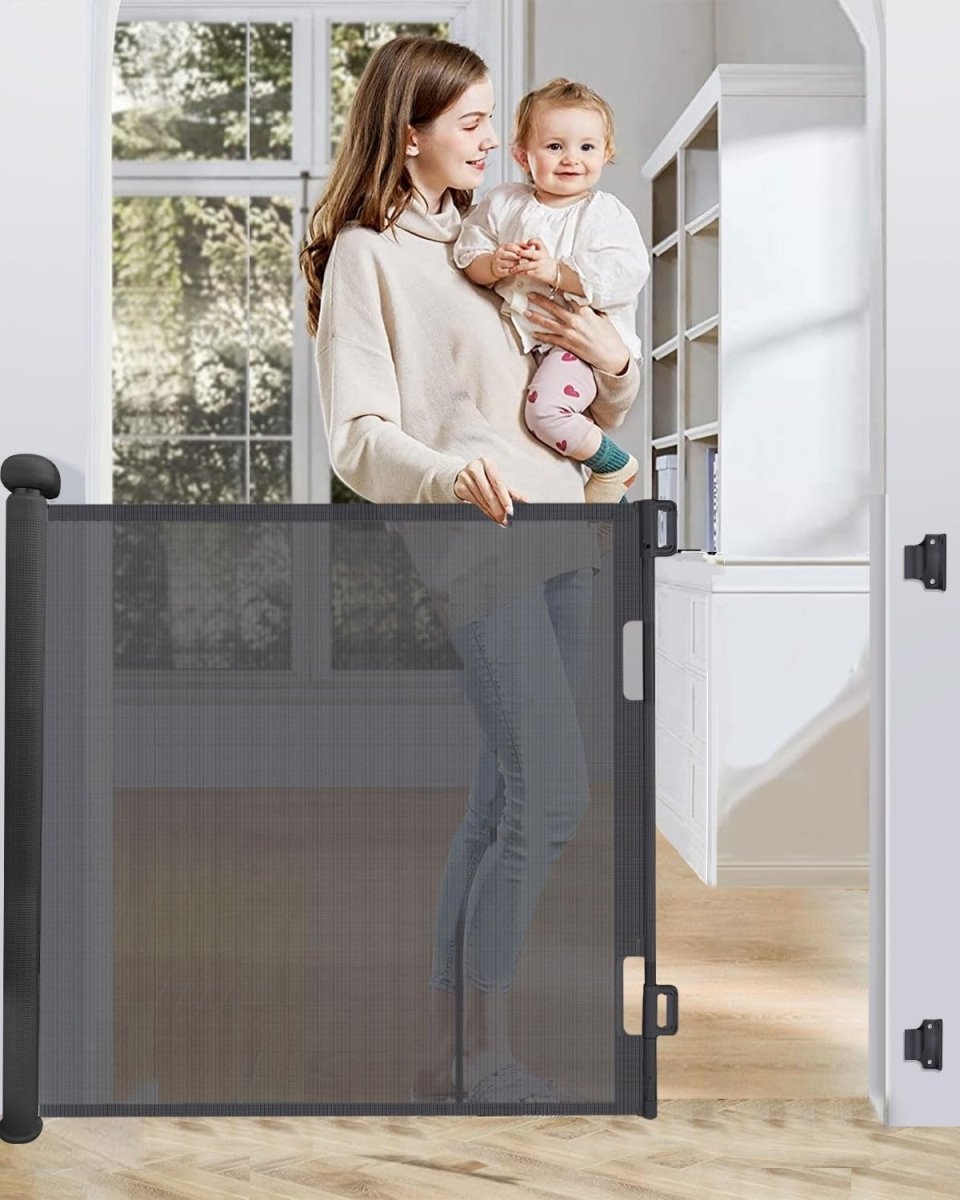 Barrière de Sécurité Rétractable Escalier pour Bébés Enfant et Chiens - TENDI
