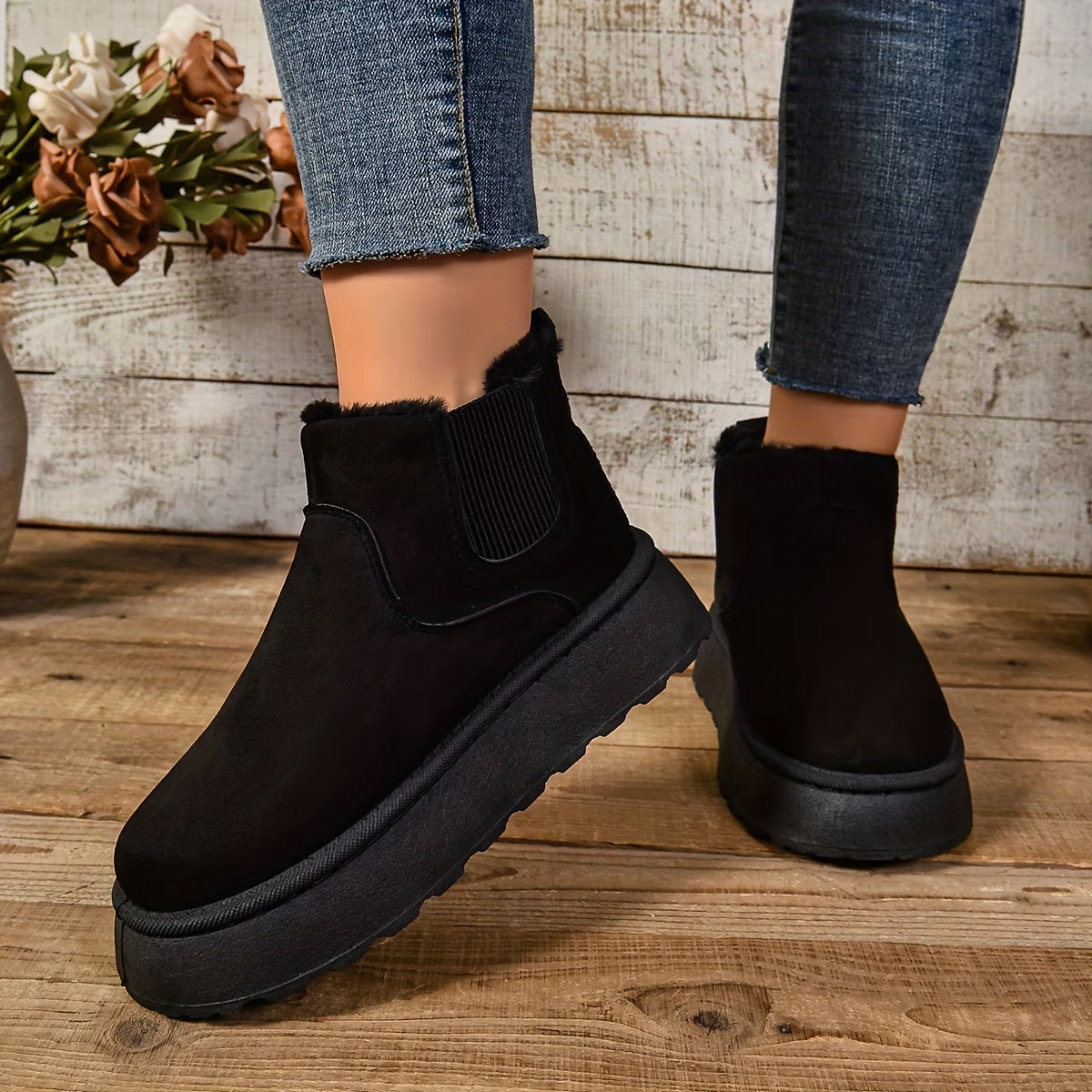 Bottes pour femmes populaires doublées en polaire