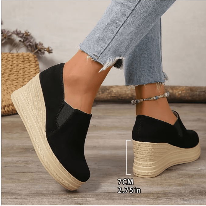 chaussures compensées à plateforme de couleur unie pour femmes - TENDI