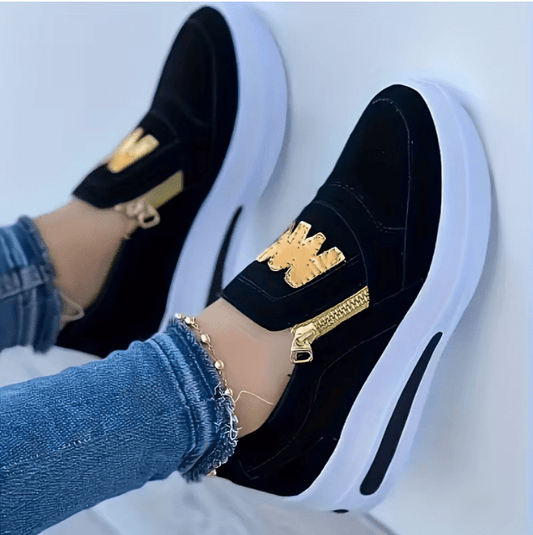 Chaussures de course décontractées avec fermeture éclair, intérieur confortable et semelle extérieure en PU durable - TENDI