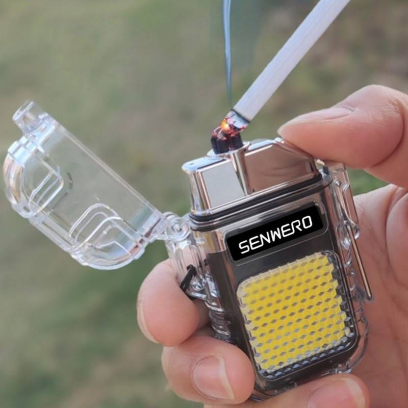 ولاعة مع مصباح يدوي قابلة لإعادة الشحن ومقاومة للماء والرياح للتخييم في الهواء الطلق - TENDI