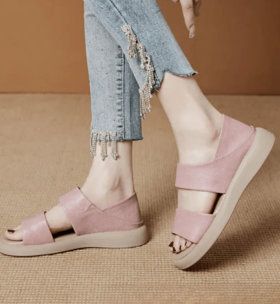 Sandales en cuir véritable élégantes - TENDI