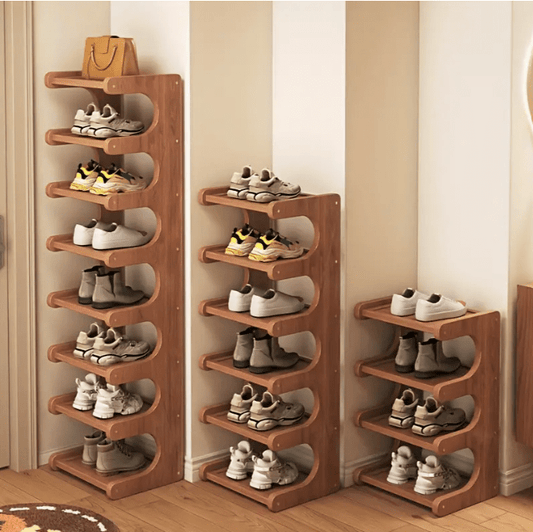 Un support à chaussures en bambou multi - couches qui prend peu d'espace - TENDI